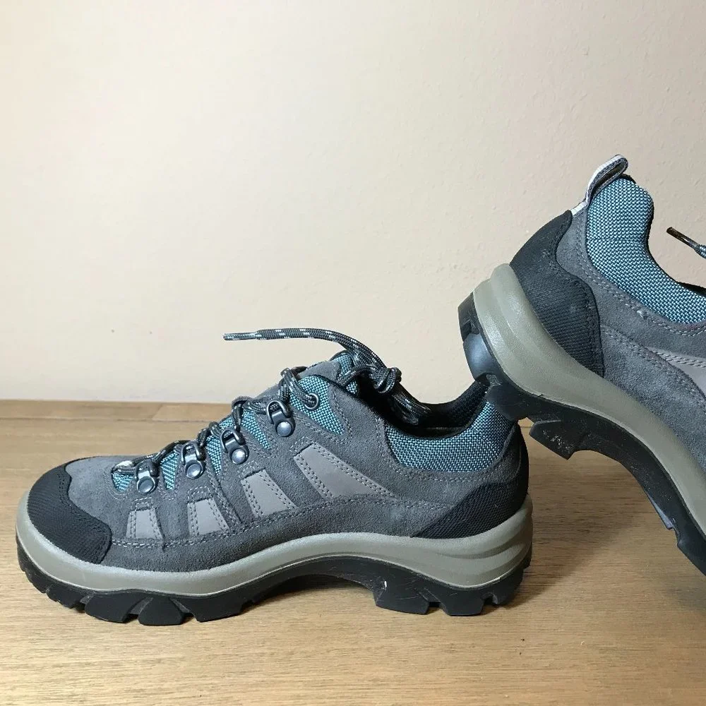 L.L.Bean Gore-Tex Hiking Shoes Vibram Soles Grey/Blue - Picture 3 of 8